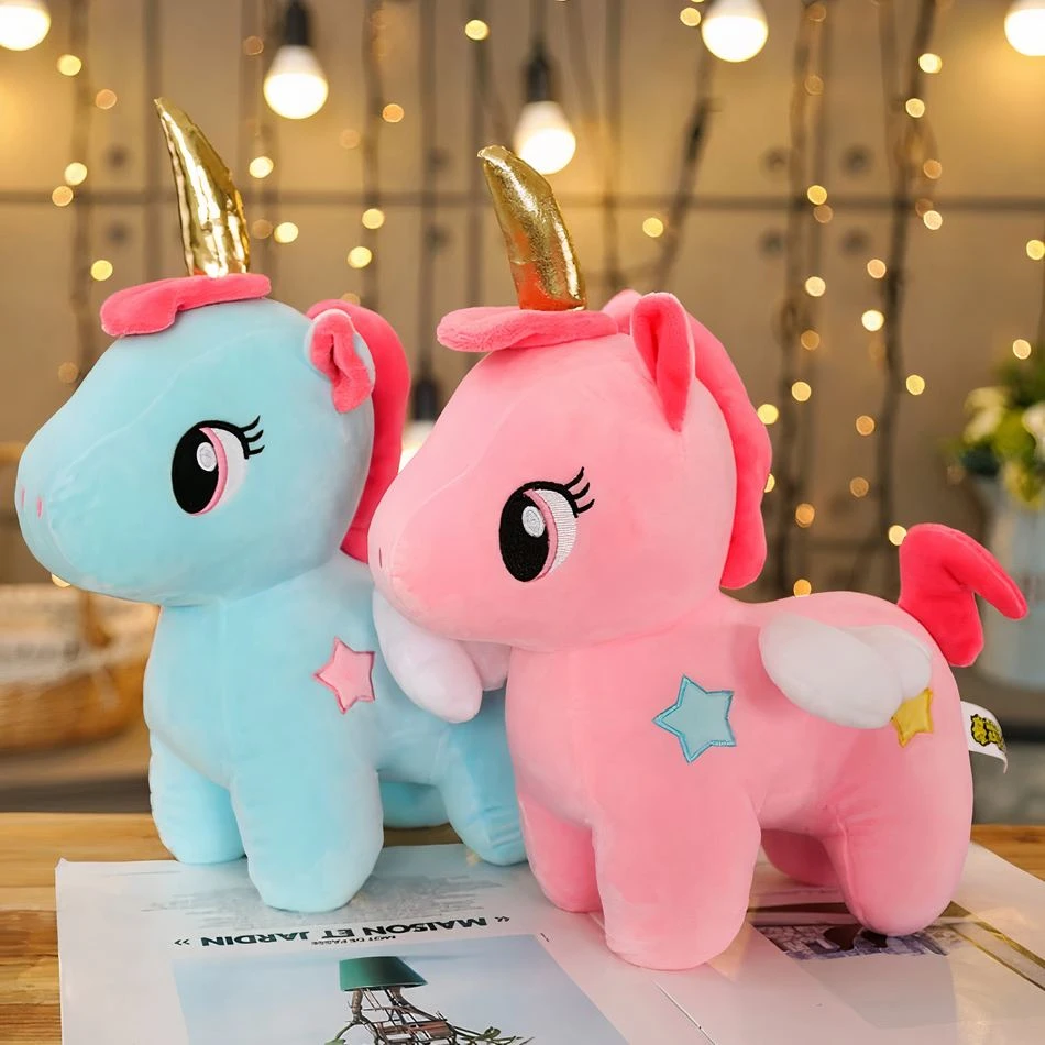 Peluche Licorne Rose De Corne Dorée 3 Peluche Licorne Rose De Corne Dorée – Image 3