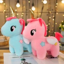 Peluche Licorne Bleue De Corne Dorée -Magasin De Jouets En Peluche 25409 pikwm3