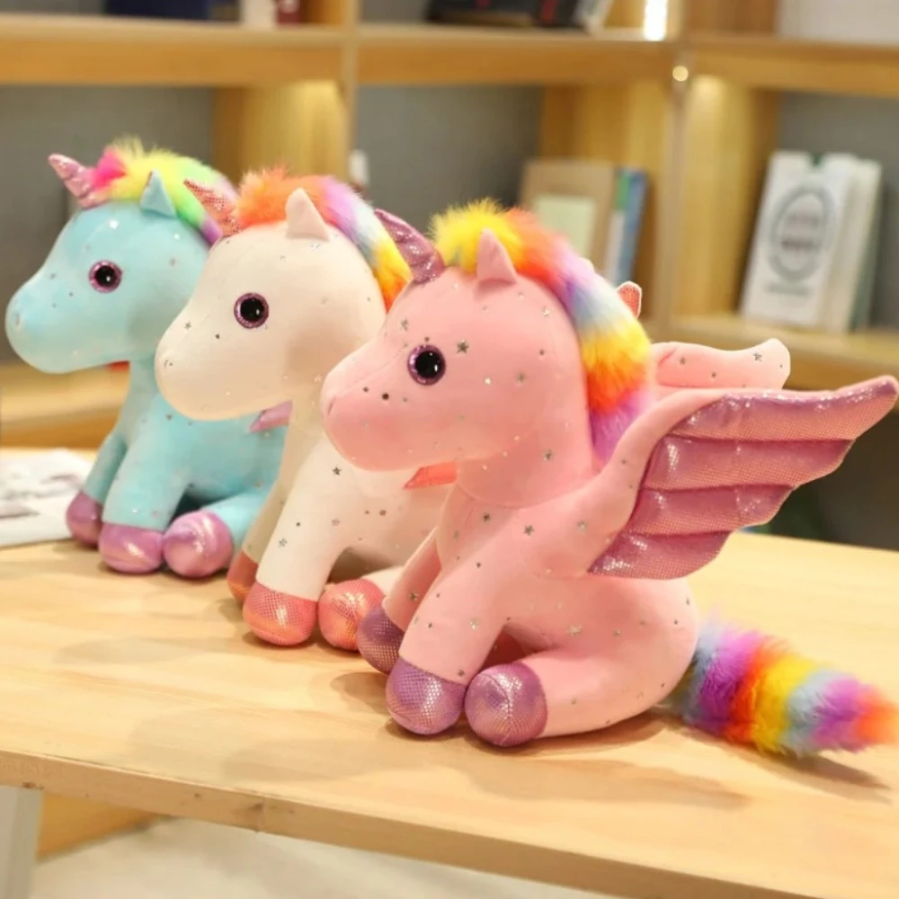 Peluche Licorne Avec Ailes Scintillantes – Image 6