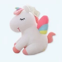 Peluche Licorne Blanche Arc-en-ciel