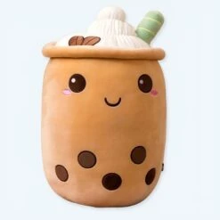 Peluche Bubble Tea Doux En Forme De Coussin
