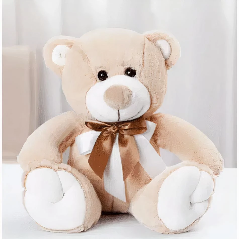 Peluche Ours Beige Noeud 2 Peluche Ours Beige Noeud – Image 2