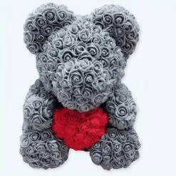 Peluche Ours Roses Grises Coffret Collector