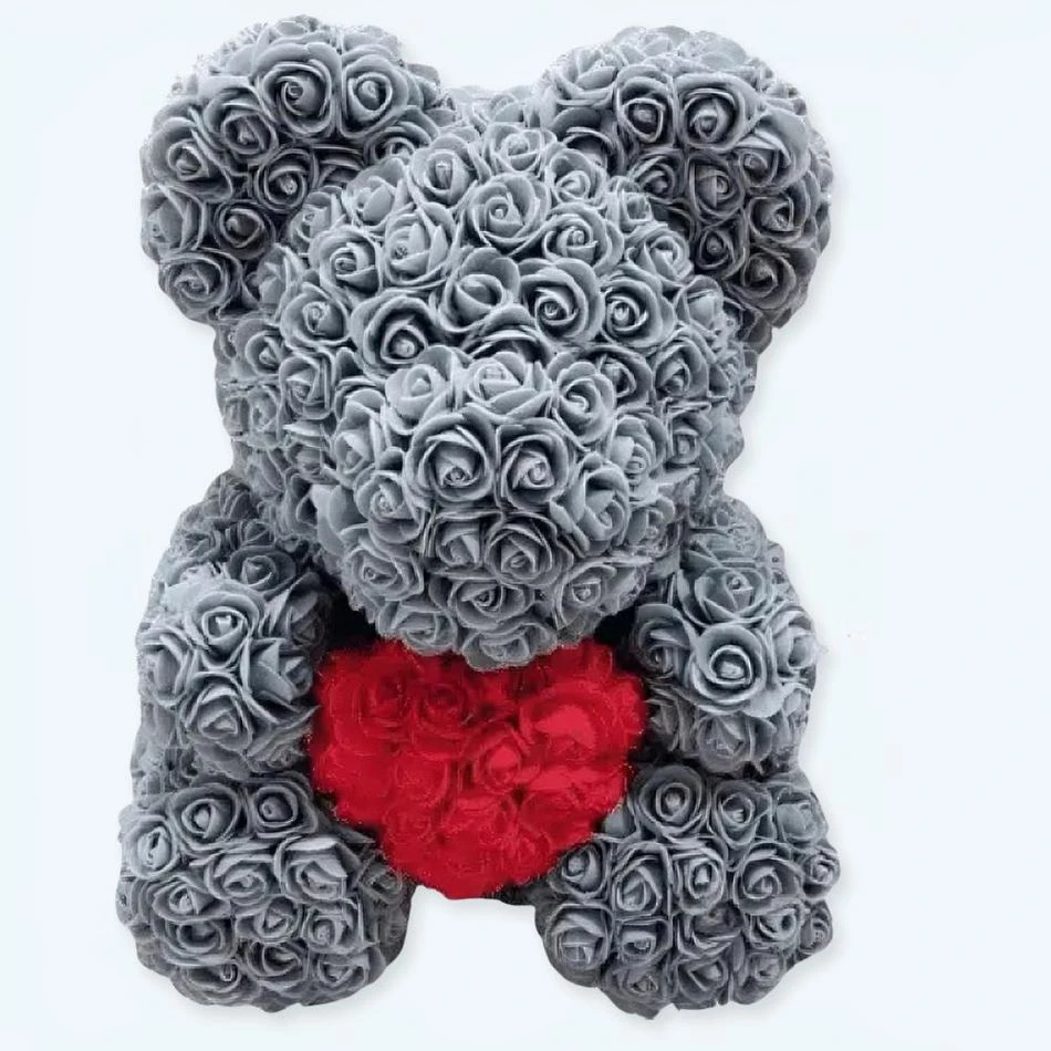 Peluche Ours Roses Grises Coffret Collector 1 Peluche Ours Roses Grises Coffret Collector