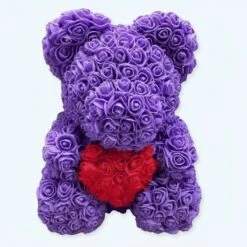 Peluche Ours Roses Violettes