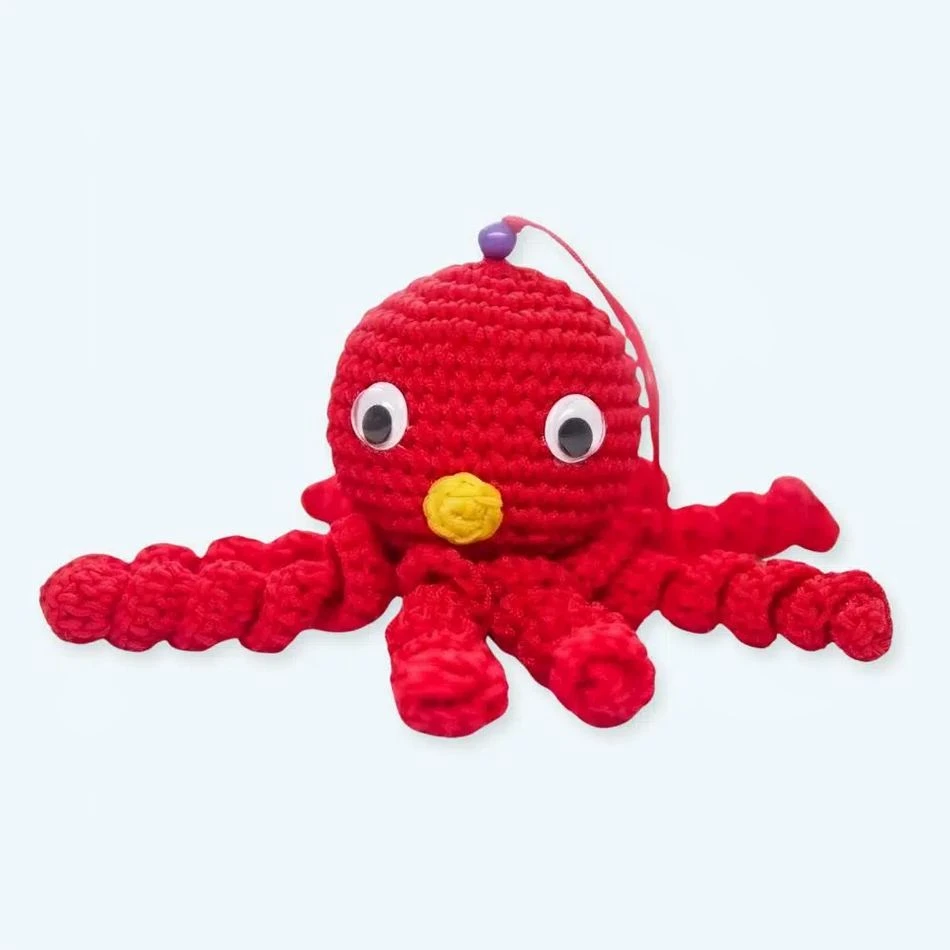 Peluche Poulpe Rouge Douce Tressée Pour Enfant 1 Peluche Poulpe Rouge Douce Tressée Pour Enfant