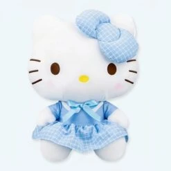 Peluche Hello Kitty En Uniforme Rose Et Bleu