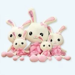 Peluche Lapin Géant Avec Robe Rose