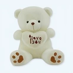 Peluche Ours Blanc I Love You