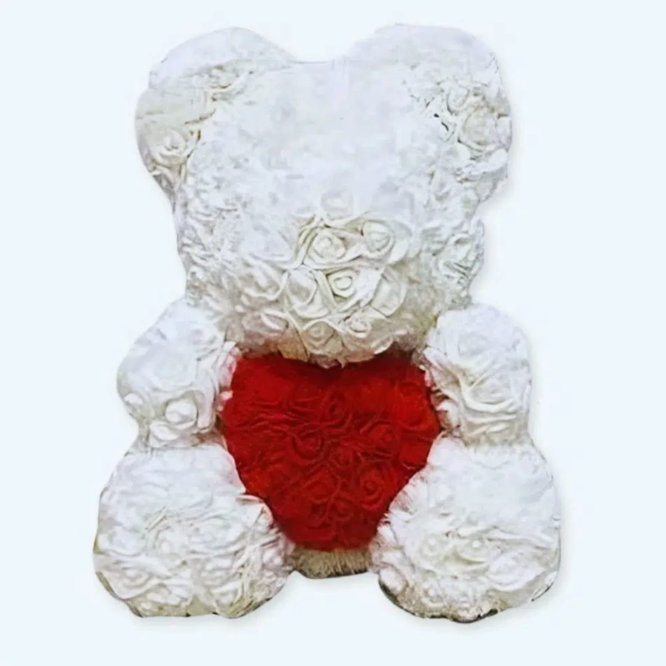 Peluche Ours Roses Blanches Coffret Collector 1 Peluche Ours Roses Blanches Coffret Collector