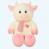 Peluche Vache Géante Blanche Rose