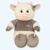 Peluche Vache Géante Tenue Grise