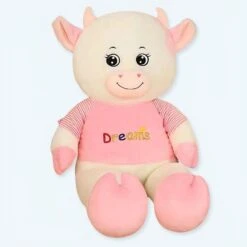 Peluche Vache Géante Tenue Rose