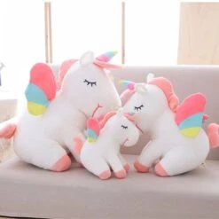 Peluche Licorne Blanche Arc-en-ciel -Magasin De Jouets En Peluche IMG peluche bleue arc ciel 1