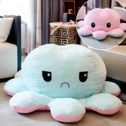 Peluche Géante Pieuvre Réversible Visage Content Et Pas Content -Magasin De Jouets En Peluche IMG peluche geante pieuvre reversible visage content pas content 10