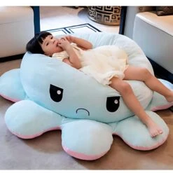 Peluche Géante Pieuvre Réversible Visage Content Et Pas Content -Magasin De Jouets En Peluche IMG peluche geante pieuvre reversible visage content pas content 4