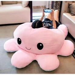 Peluche Géante Pieuvre Réversible Visage Content Et Pas Content -Magasin De Jouets En Peluche IMG peluche geante pieuvre reversible visage content pas content 8