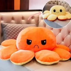 Peluche Géante Pieuvre Réversible Visage Content Et Pas Content -Magasin De Jouets En Peluche IMG peluche geante pieuvre reversible visage content pas content 9 1