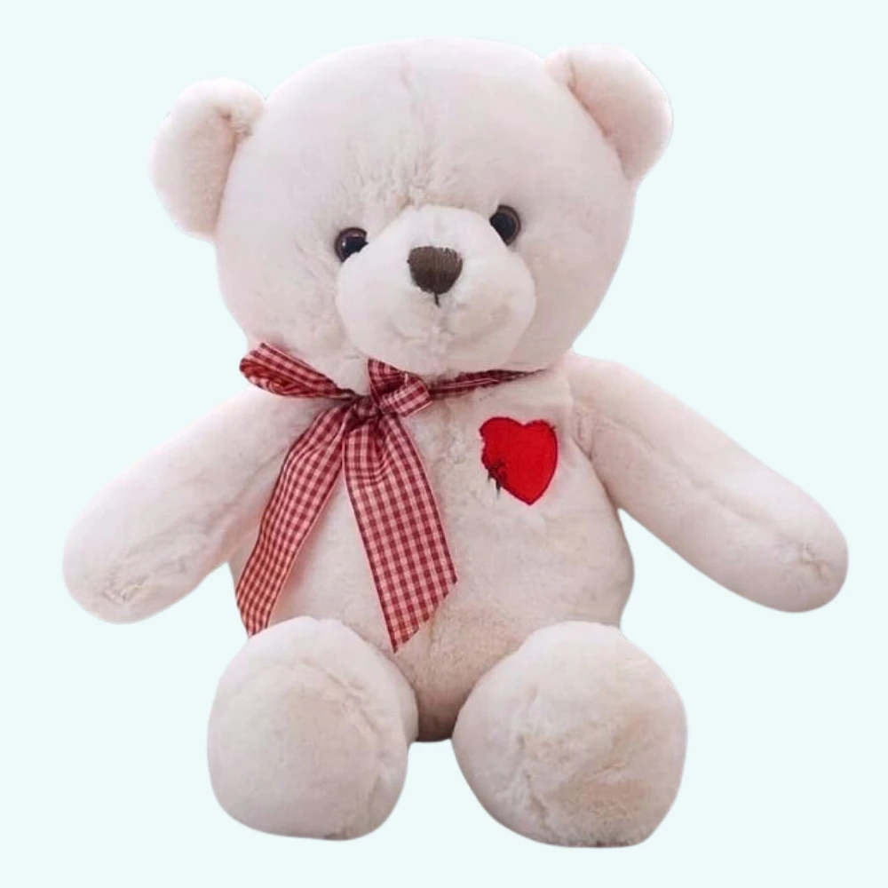 Peluche Ours Blanc Cœur 1 Peluche Ours Blanc Cœur