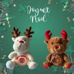 Peluche Renne Blanc Ou Marron De Noël Qui Respire Avec Berceuses 6 Peluche Renne Blanc Ou Marron De Noël Qui Respire Avec Berceuses -Magasin De Jouets En Peluche IMG peluche renne blanc marron noel qui respire berceuse 2