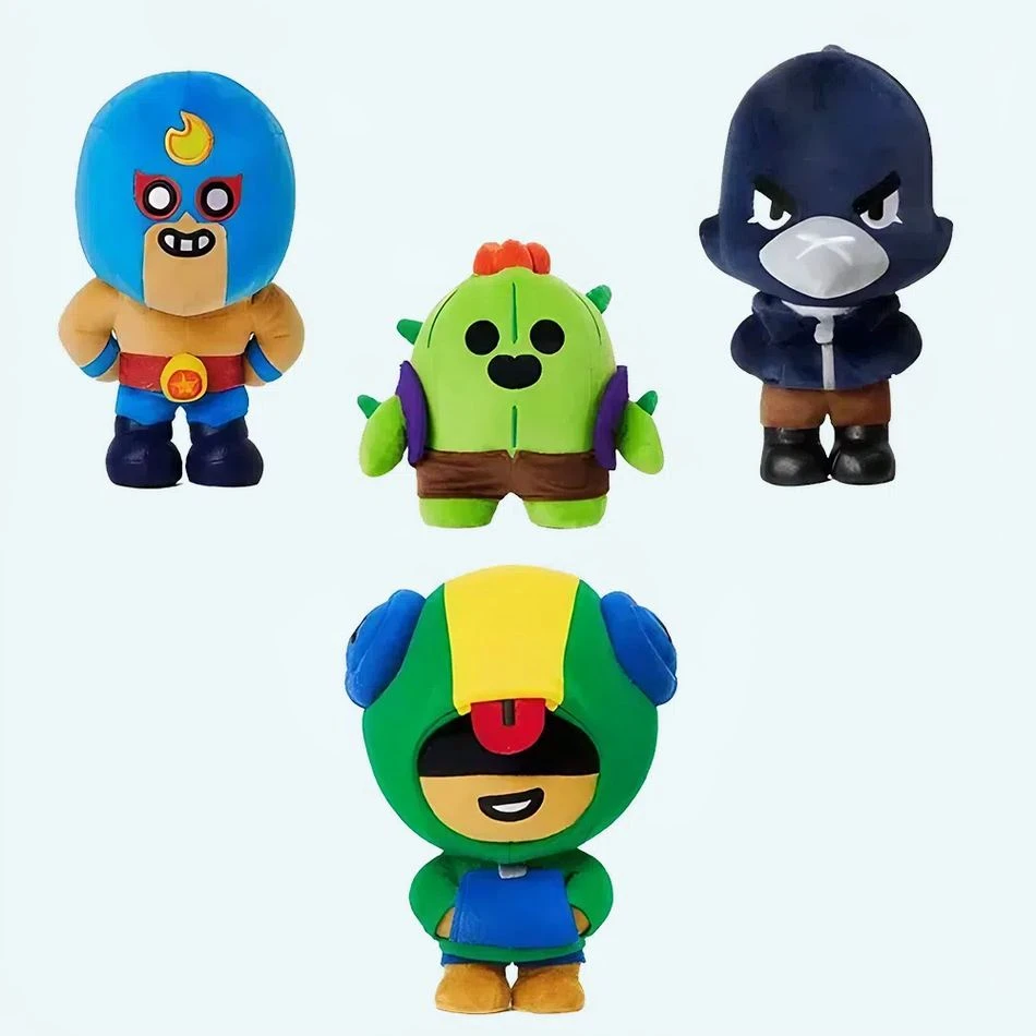 Mega Pack De Peluche Brawl Stars Leon + Spike + Crow + El Primo 1 Mega Pack De Peluche Brawl Stars Leon + Spike + Crow + El Primo