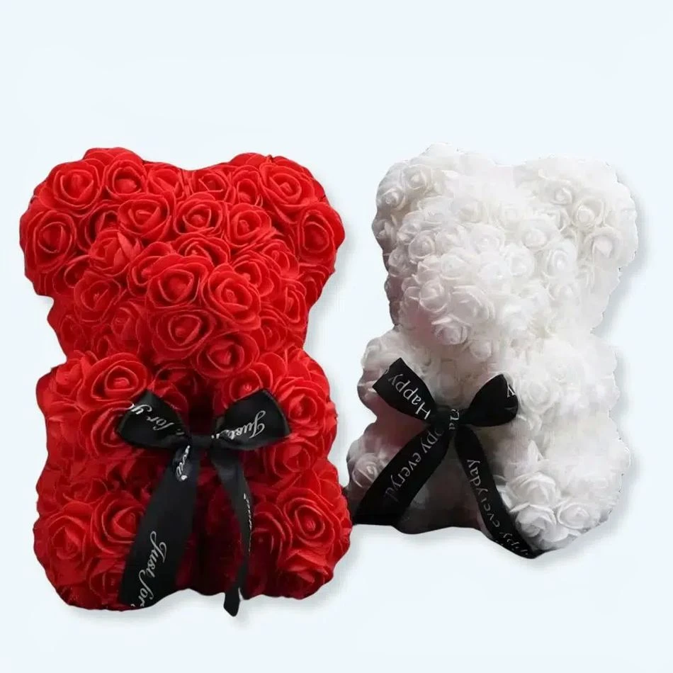 Ourson En Roses Avec Un Noeud Pour Saint-Valentin 1 Ourson En Roses Avec Un Noeud Pour Saint-Valentin