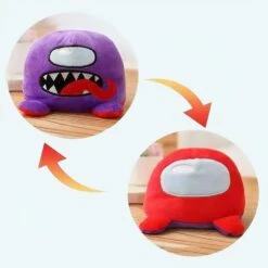 Peluche Among Us Réversible Violet Rouge