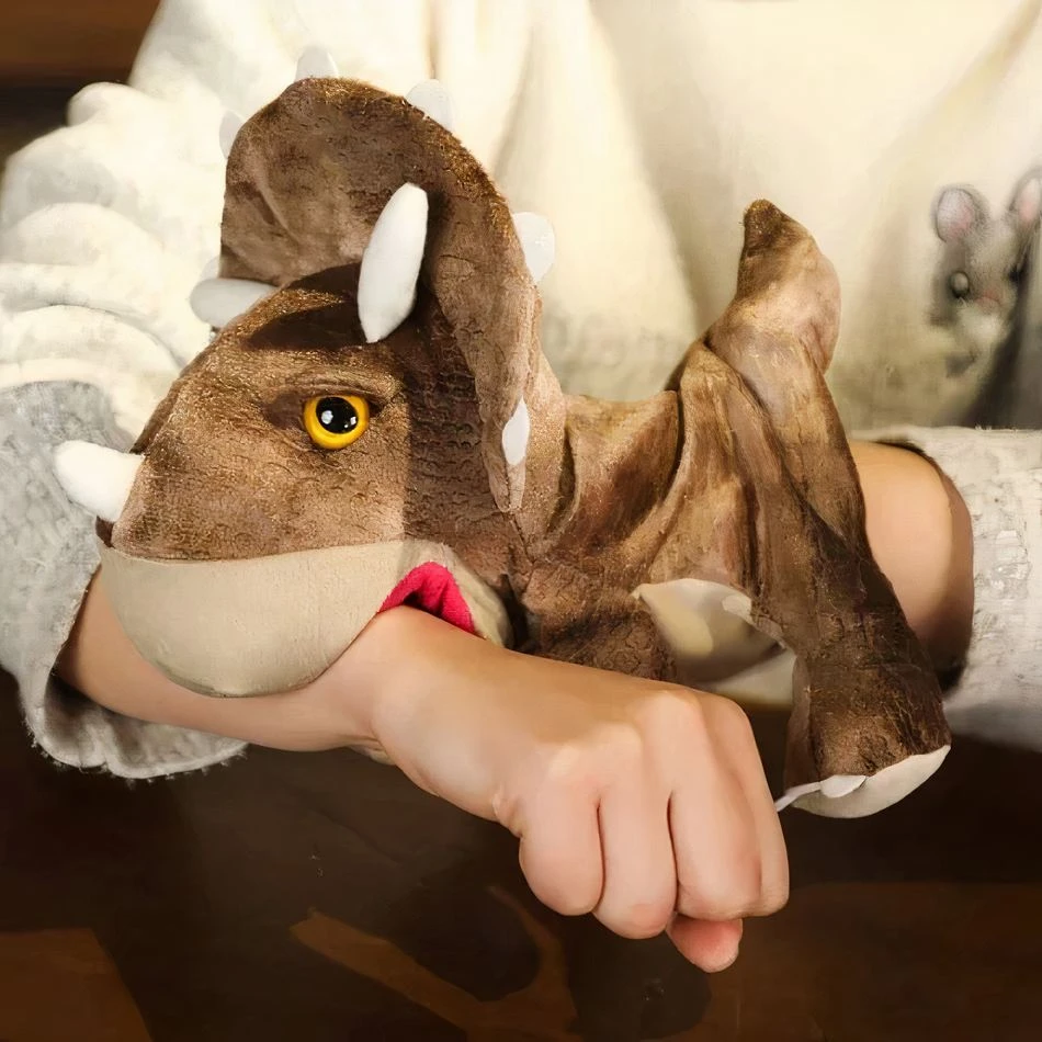 Peluche Marionnette Dinosaure Marron 2 Peluche Marionnette Dinosaure Marron – Image 2