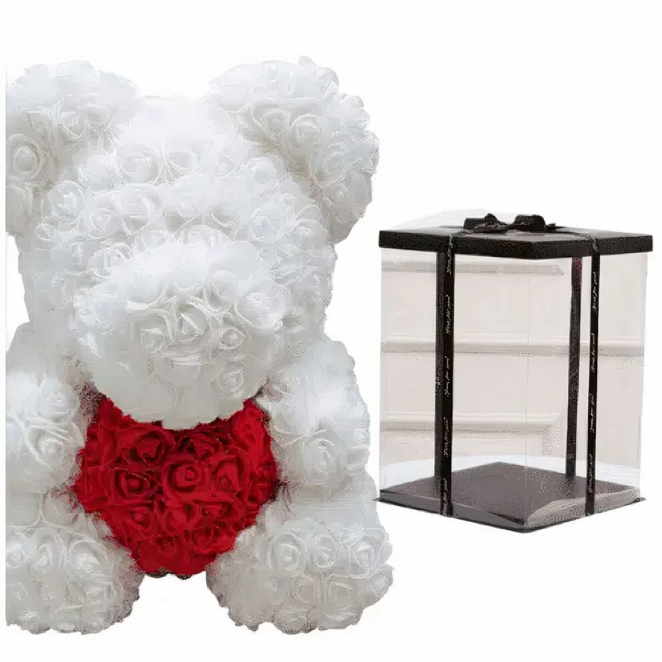 Peluche Ours Roses Blanches Coffret Collector 2 Peluche Ours Roses Blanches Coffret Collector – Image 2