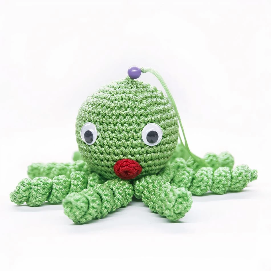 Peluche Poulpe Verte Douce Tressée Pour Enfant 3 Peluche Poulpe Verte Douce Tressée Pour Enfant – Image 3
