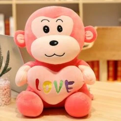 Peluche Singe Avec Cœur -Magasin De Jouets En Peluche Peluche singe avec coeur Peluche Saint Valentin a7796c561c033735a2eb6c MarronRoseVert