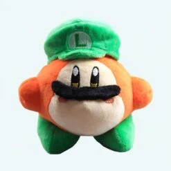 Petite Peluche Kawaii Kirby Déguisé En Luigi
