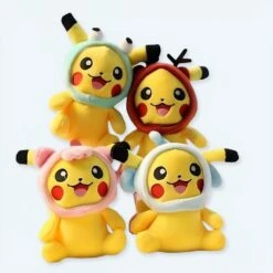 Porte-clés En Peluche Pokémon Pikachu Avec Chapeau Pour Enfants