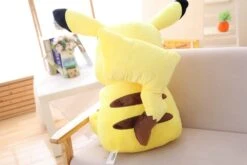 Peluche Pikachu Super Douce -Magasin De Jouets En Peluche Poupee de Pikachu en peluche jouet Elf jaune oreiller de bande dessinee cadeau de Noel de decoration pour enfants grande 12