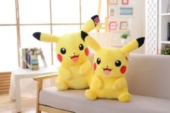 Peluche Pikachu Super Douce -Magasin De Jouets En Peluche Poupee de Pikachu en peluche jouet Elf jaune oreiller de bande dessinee cadeau de Noel de decoration pour enfants grande
