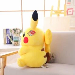 Peluche Pikachu Super Douce -Magasin De Jouets En Peluche Poupee de Pikachu en peluche jouet Elf jaune oreiller de bande dessinee cadeau de Noel de decoration pour enfants grande 4