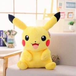 Peluche Pikachu Super Douce -Magasin De Jouets En Peluche Poupee de Pikachu en peluche jouet Elf jaune oreiller de bande dessinee cadeau de Noel de decoration pour enfants grande 5