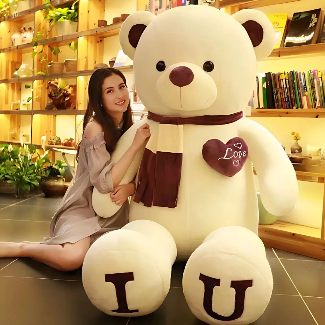 Ours En Peluche Géant Avec écharpe 3 Ours En Peluche Géant Avec écharpe – Image 3