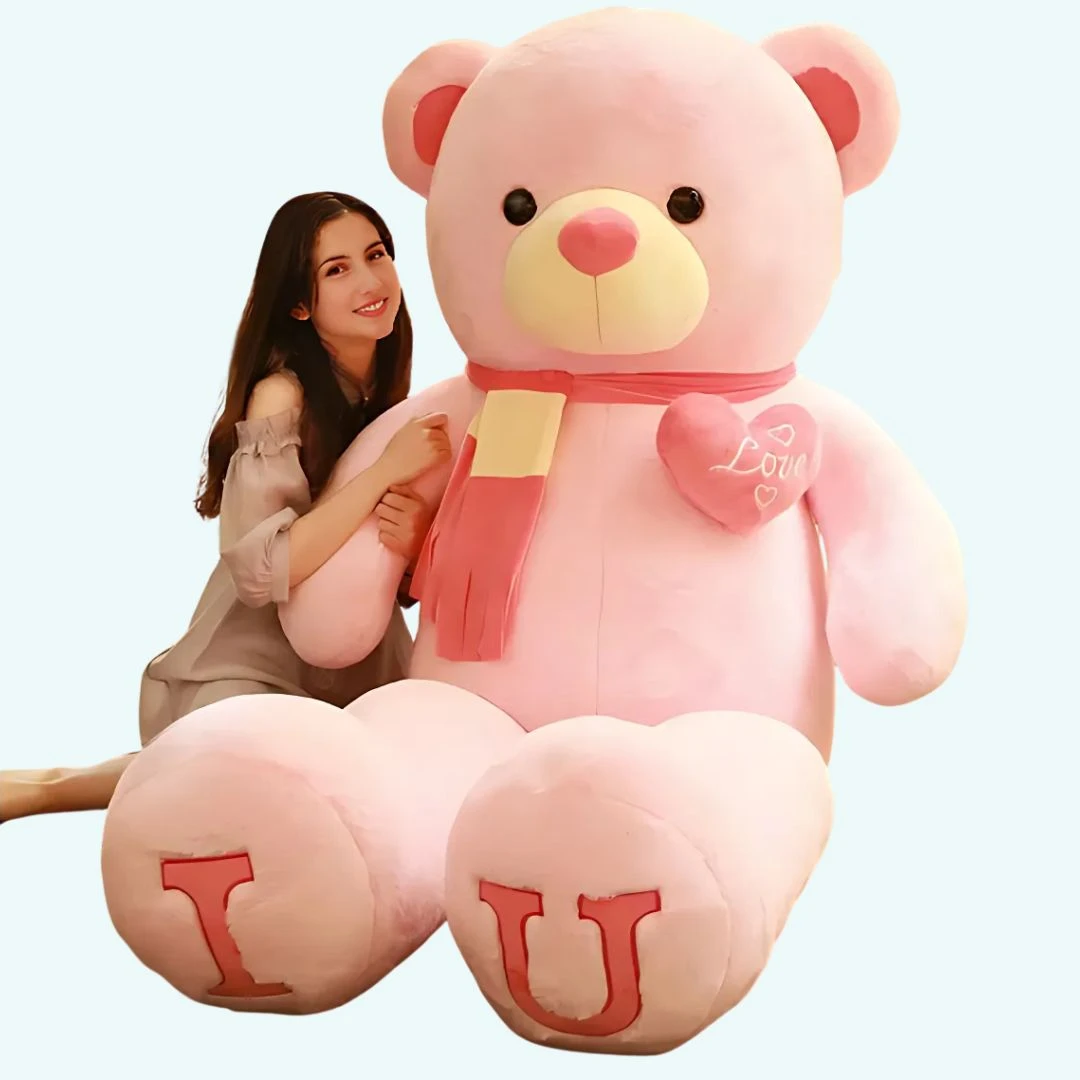 Ours En Peluche Géant Avec écharpe 1 Ours En Peluche Géant Avec écharpe