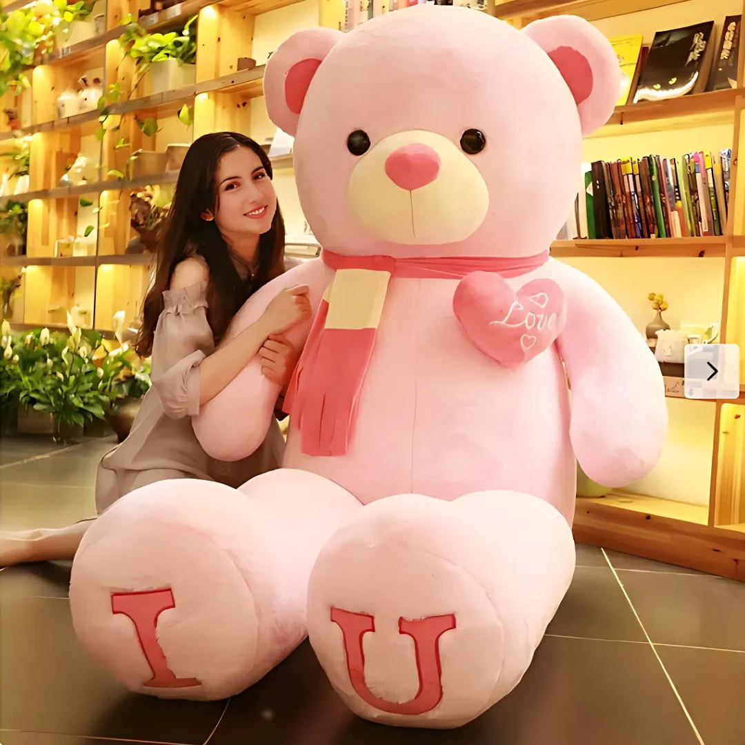 Ours En Peluche Géant Avec écharpe 2 Ours En Peluche Géant Avec écharpe – Image 2