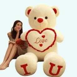 Ours En Peluche Géant Cœur Love